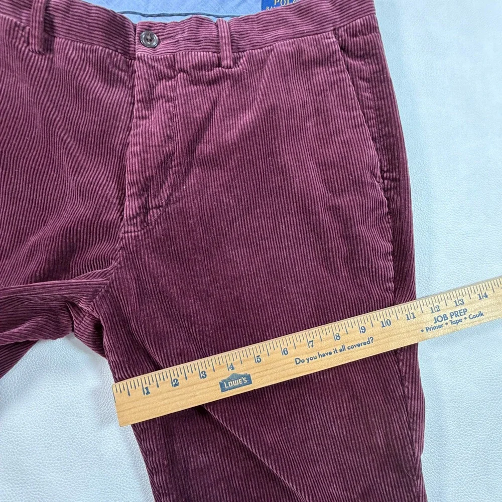 Polo Ralph Lauren Mens 35x30 Burgundy Corduroy Stretch Classic Fit Pants‎ Maroon